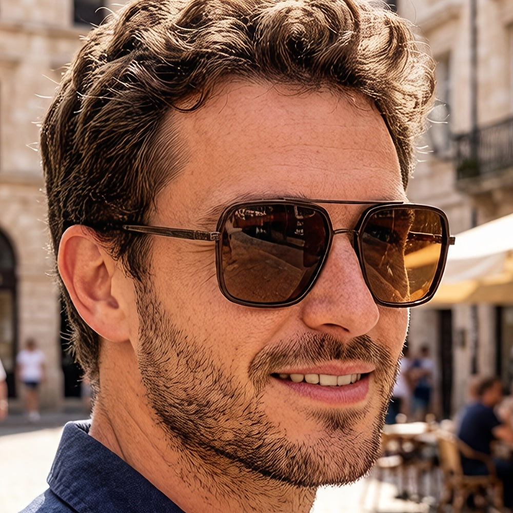Unisex Double Bridge Polarized Sunglasses with TAC Lenses