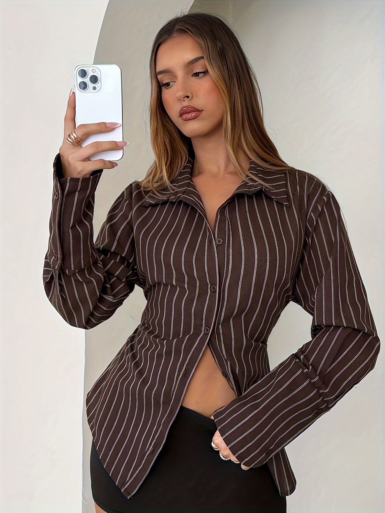 Women’s Casual Striped Polo Shirt Long Sleeve for All Seasons
