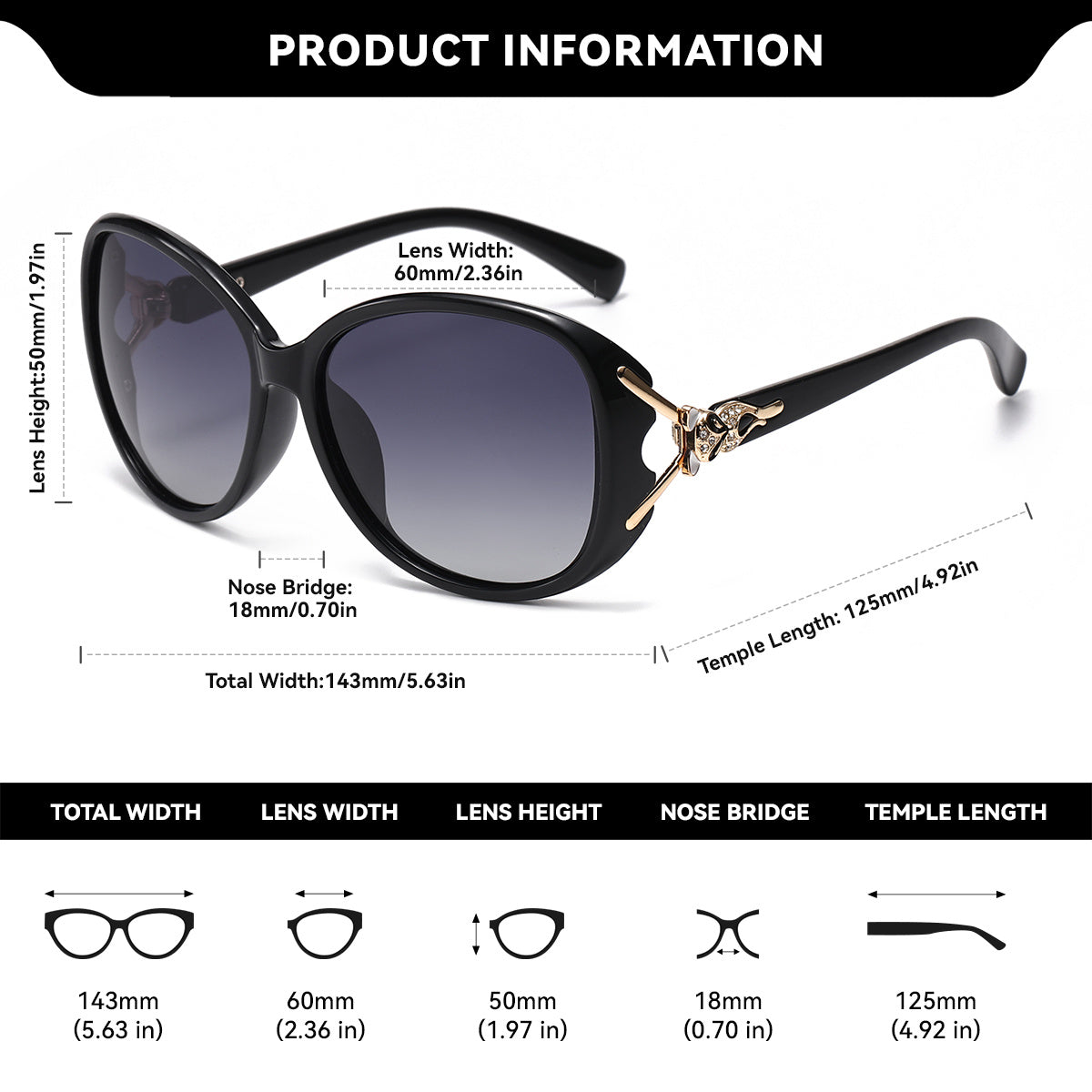 BARCUR Butterfly UV400 Fashion Sunglasses with Polycarbonate Frame