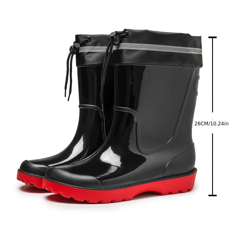 Men's Waterproof Non-Slip PVC Rain Boots for Outdoor Use