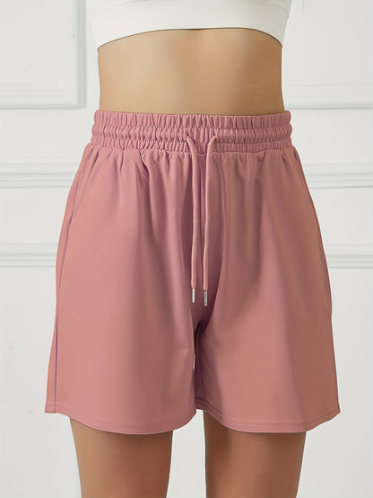 Women's Summer Drawstring Athletic Shorts with Front Pockets