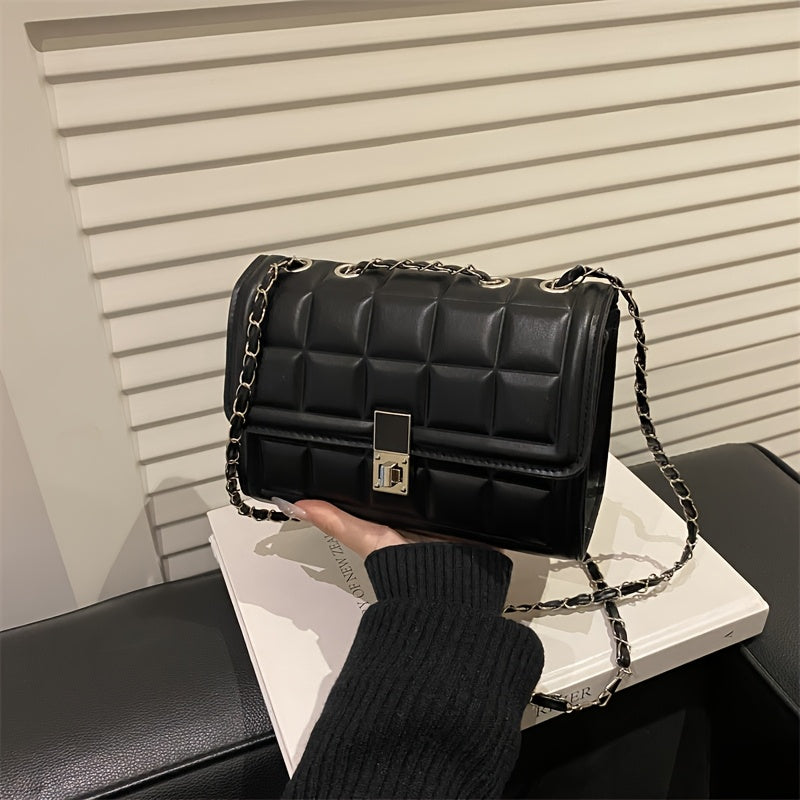 Պրեմիում դասի Rhombus Niche կանացի նորաձև շղթայով բազմակողմանի ուսագոտիով պայուսակ