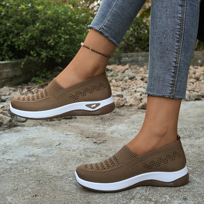 Women's Lightweight Breathable Slip-On Sneakers with Cushioned Sole