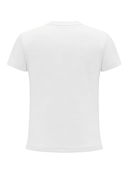 Women's Cotton Crew Neck T-Shirt with Geometric Print