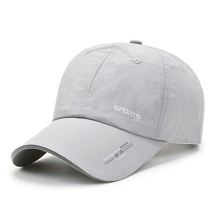 Unisex Polyester Baseball Cap, Quick-Dry Breathable Duck Hat with Reflective Strip, Sun Protection Snap Closure, Hand Wash Only, Stretch Fit for Spring/Summer Outdoor Travel Sports