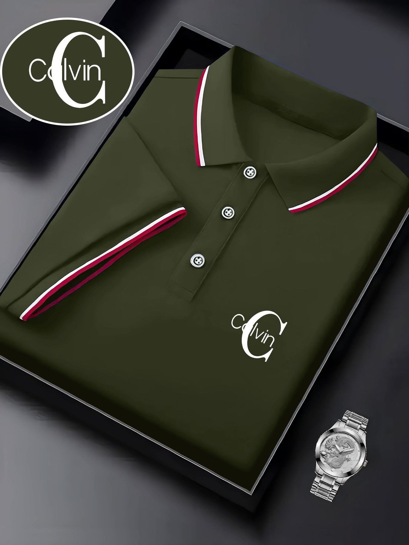 Men's Fashion Collared Shirt Calvin Print, Summer Suitable for Sports and Casual Outings - ayq