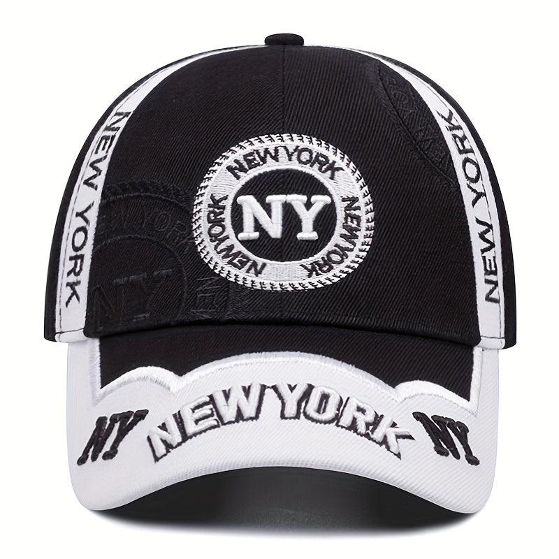 NY Embroidered Lightweight Baseball Cap with Adjustable Strap