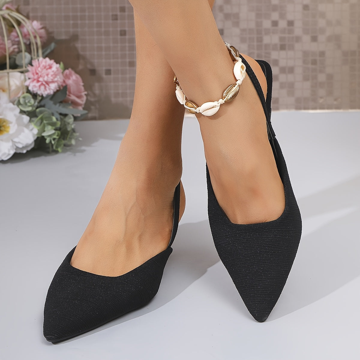Women's Stylish Pointed Toe Kitten Heel All-Season Heels