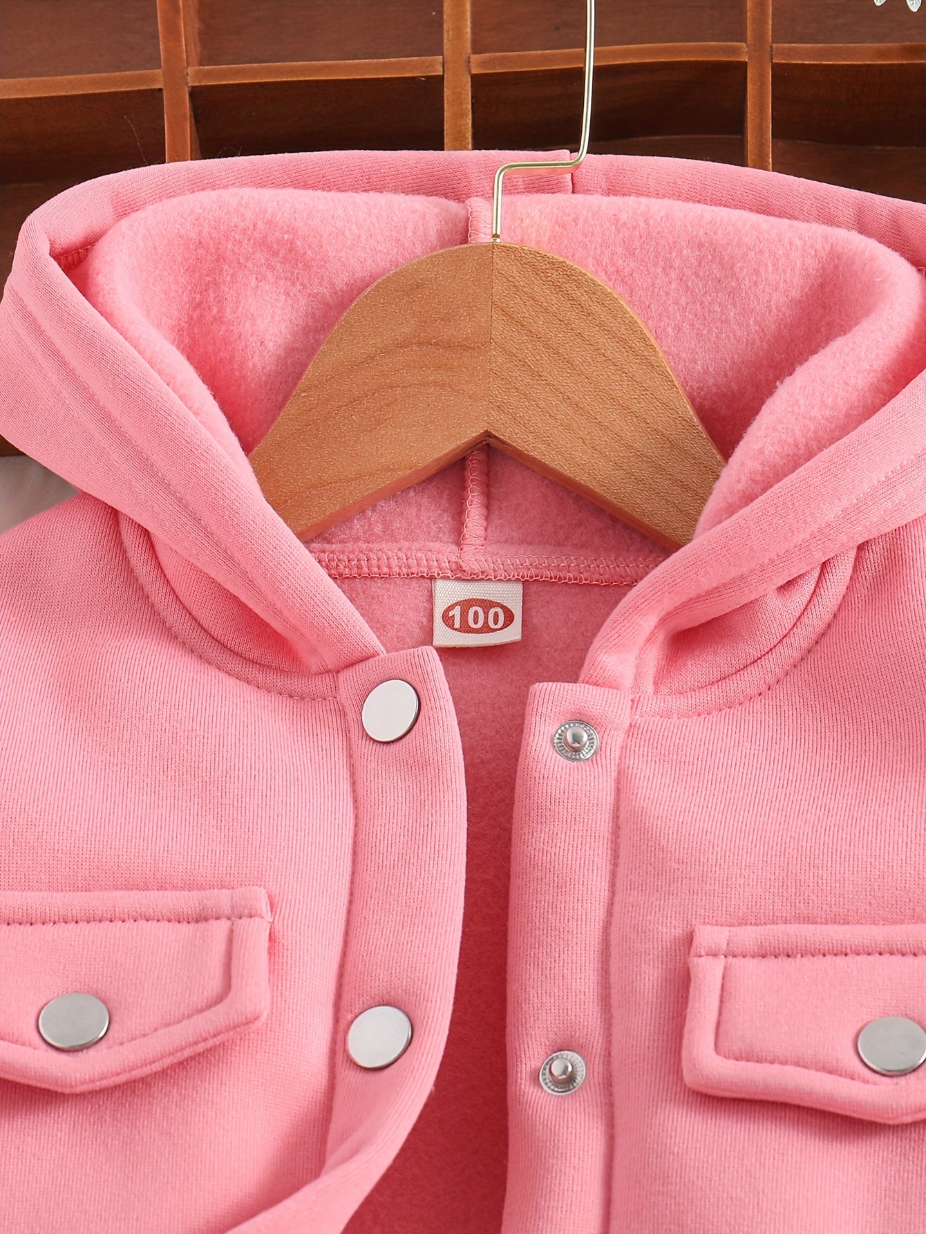 Աղջիկների համար նախատեսված 2 կտորանոց հավաքածու, կոճակներով առջևի մասով գլխարկով բաճկոն + մարզական տաբատ, աշնանային հագուստ, երեկույթների, բացօթյա սպորտի և բացօթյա խաղերի համար