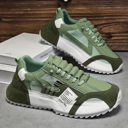 Men's Fashionable Platform Sneakers, Suitable for All Seasons, Available in Green, Black, and White. These Casual Sneakers Are Ideal for Walking and Everyday Use - ayq