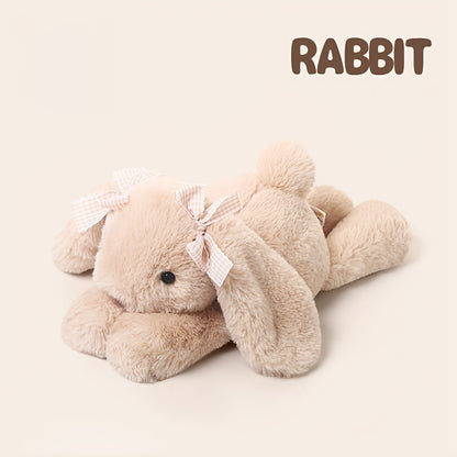 35Cm/13.8Inch Brown Rabbit Plush Toy, Cute Bunny Stuffed Animal with a Bow, Lively Adorable Rabbit Toy, Cozy Home Decor, Perfect Surprise Gifts for Kids, Friends, Boys, And Girls for Birthdays, Christmas, And Easter