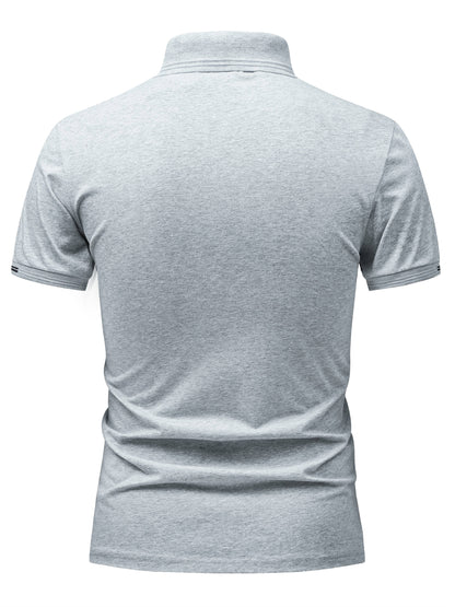 Men's Lightweight Cotton Stretch Business Shirt with Lapel Collar