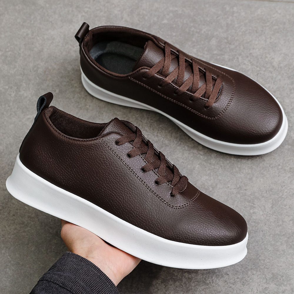 Men's Vintage Lace-Up Business Shoes Comfortable PU Leather