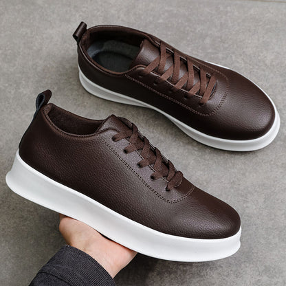 Men's Vintage Lace-Up Business Shoes Comfortable PU Leather