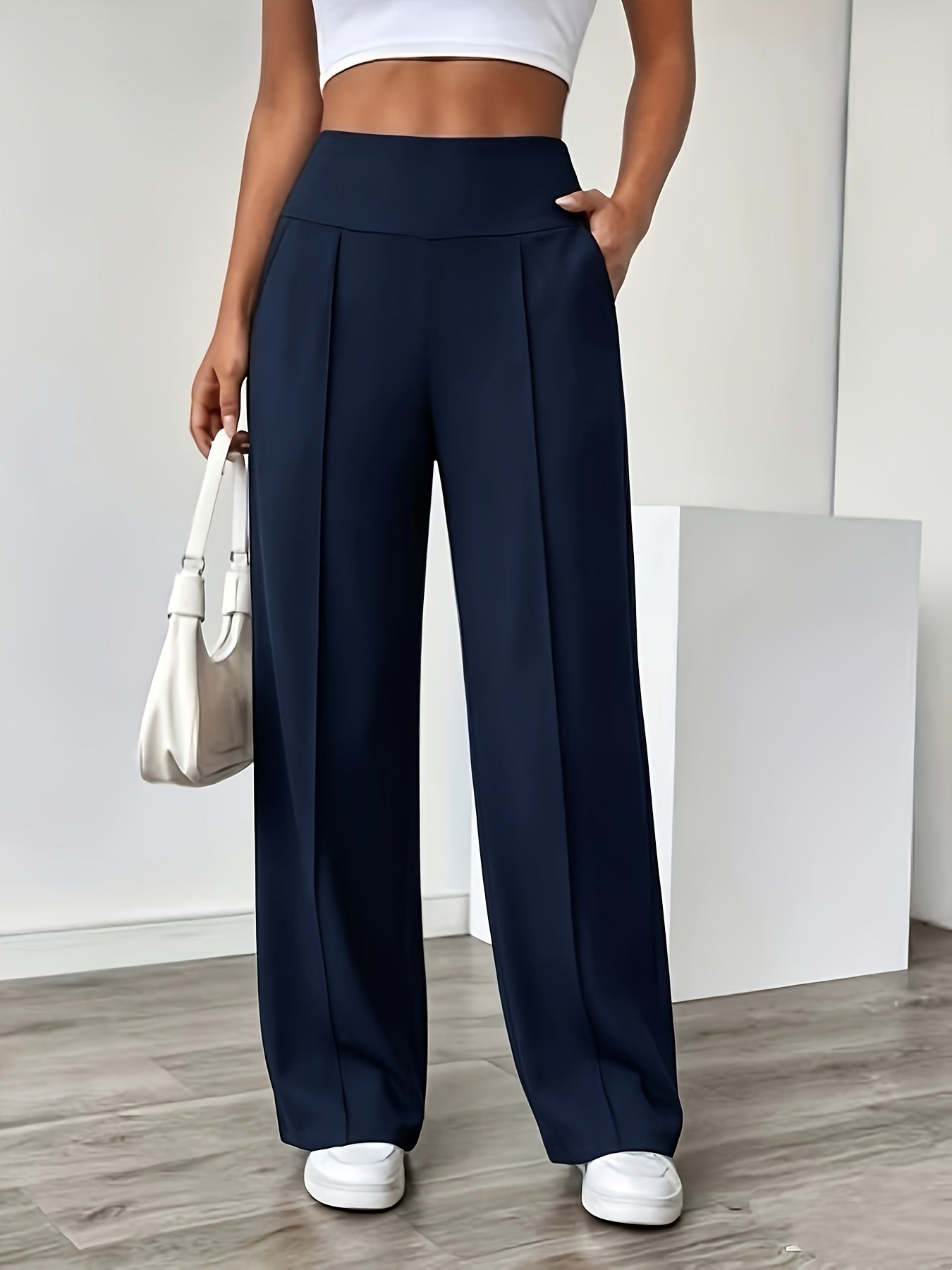 Women's High Waisted Wide Leg Lounge Pants with Pockets