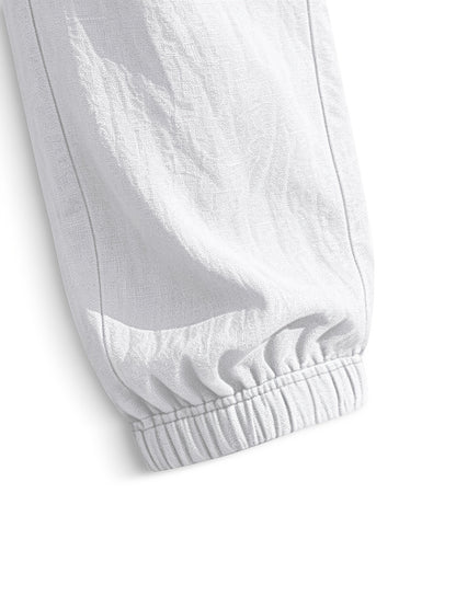Men's Casual Linen Jogger Pants with Drawstring and Pockets