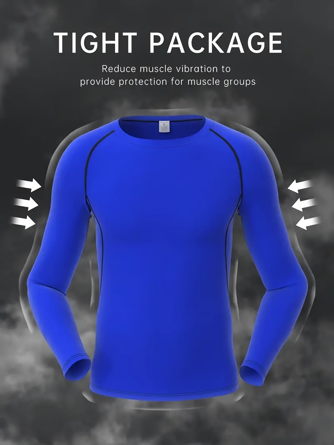 [Formfitting Shirt] Elite Athletic երկարաթև կոմպրեսիոն վերնաշապիկ - բարձր ձգվող, շնչող պոլիեսթեր և սպանդեքս խառնուրդ, պարանոցի պարանոց, անտեսանելի - իդեալական մկանային խմբերի պաշտպանության համար, մեքենայով լվացվող - կապույտ, մարզասրահի հագուստ