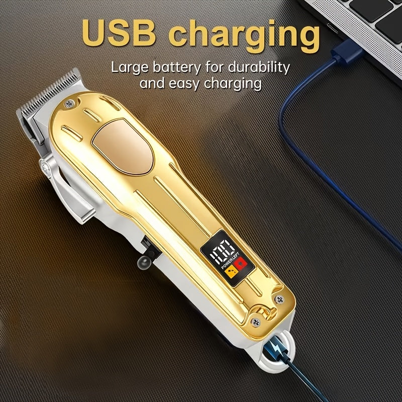Պրոֆեսիոնալ լիցքավորվող էլեկտրական մազ կտրող մեքենա | 4 տարբեր երկարության կարգավորումներ, ցածր աղմուկ, USB արագ լիցքավորում, ունիսեքս, դյուրակիր վարսահարդարման հավաքածու | Իդեալական նվեր տղամարդկանց համար Հայրերի օրվա և Սուրբ Ծննդյան տոների համար