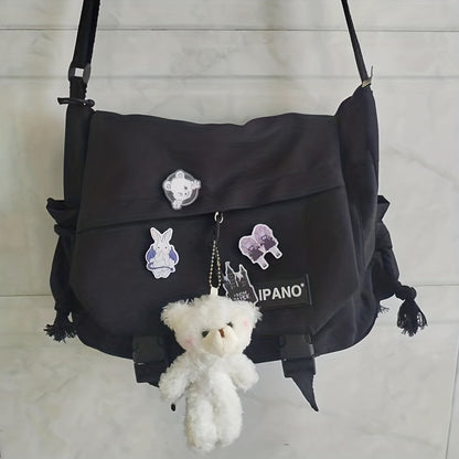 1pc Nylon Handbag Shoulder Bag Large Capacity Messenger Bag, Men's Messenger Bag Student School Bag