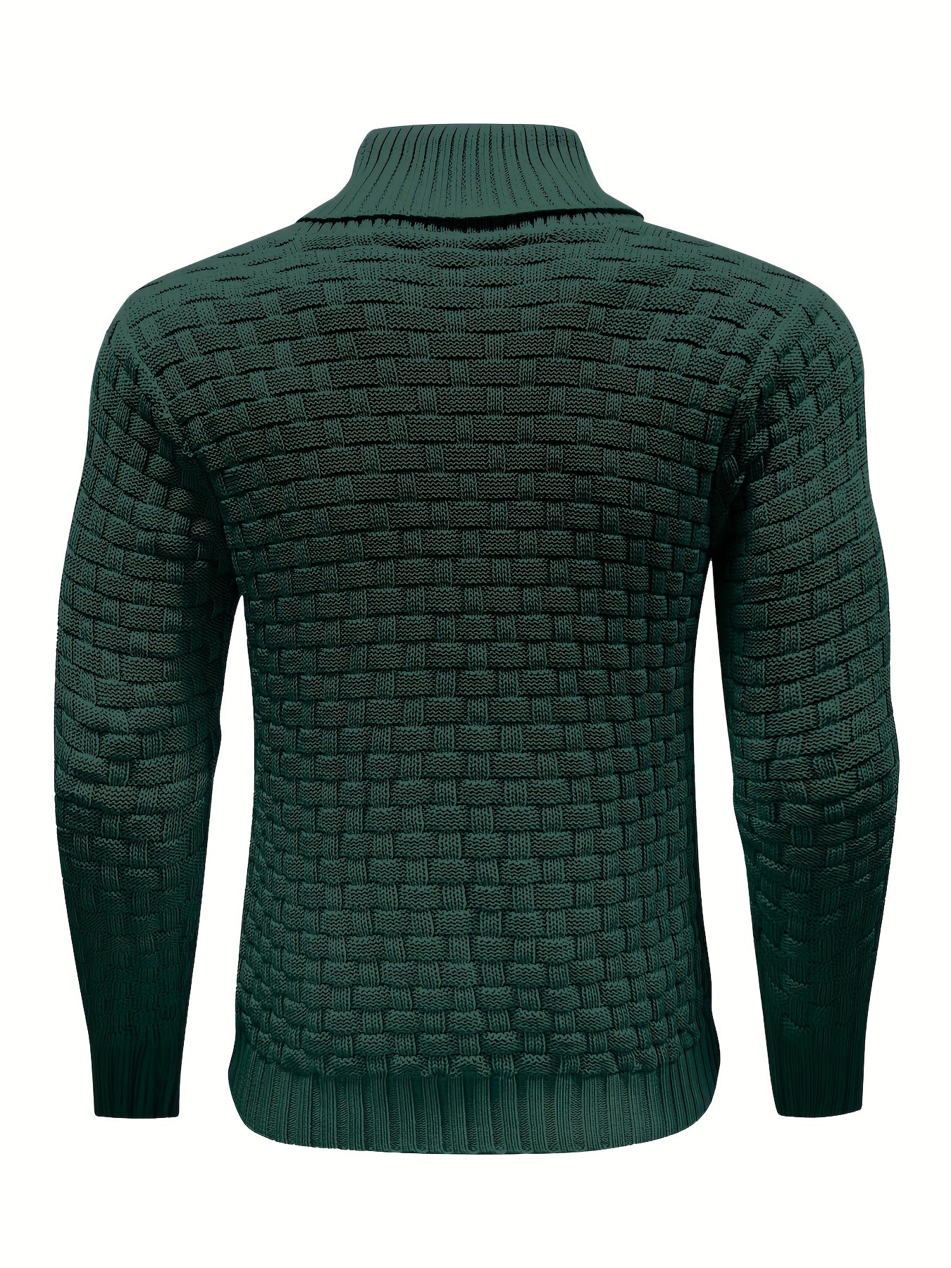 Men's Casual Waffle Pattern High Stretch Sweater, Chic Mature Pullover Sweater For Fall Winter