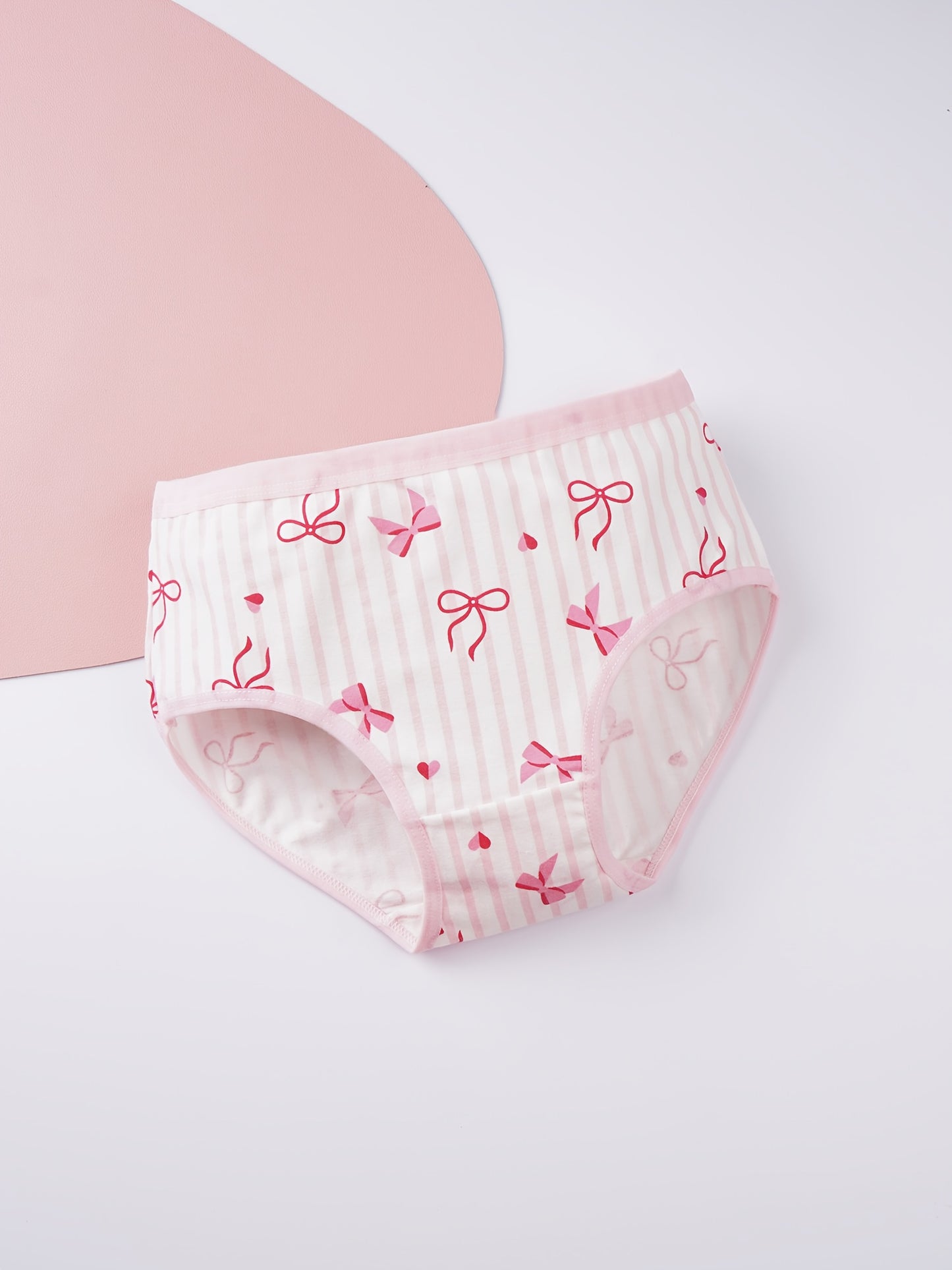 Girls' Cotton Briefs 5-Pack, Heart Print, Mid-Rise, Cute Style