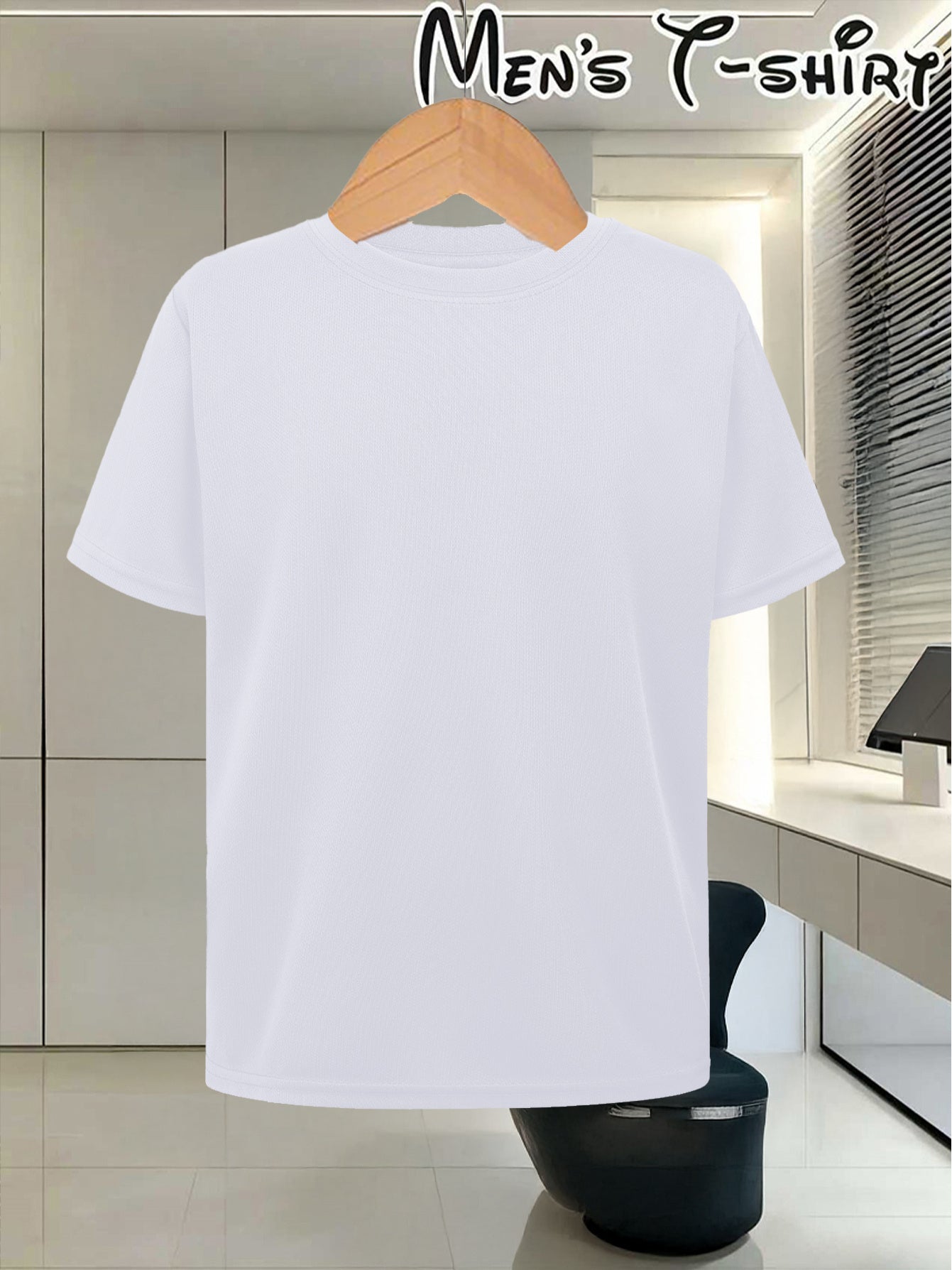 Men's Customizable Polyester T-Shirt with Crew Neck - Breathable Summe