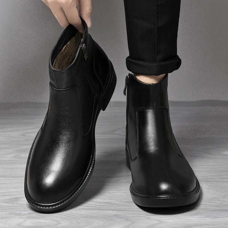 Versatile Casual Business Shoes with PU Upper and Zipper Closure