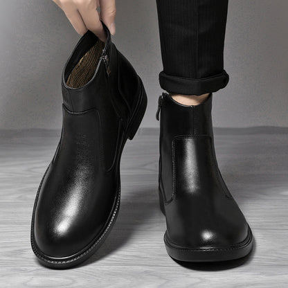 Versatile Casual Business Shoes with PU Upper and Zipper Closure