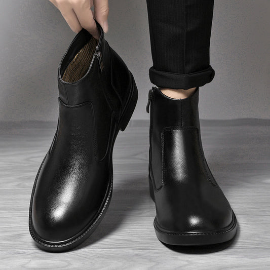 Versatile Casual Business Shoes with PU Upper and Zipper Closure