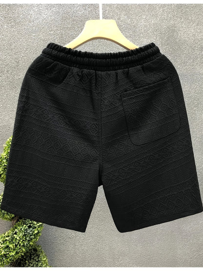 Men's Casual Drawstring Shorts - Breathable Polyester Blend, Perfect for Summer Outings & Hiking