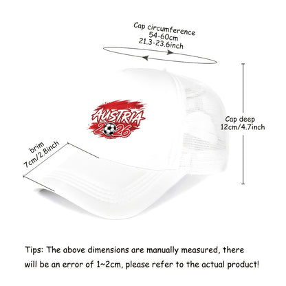 Austria 2026 Soccer Trucker Hat - Breathable Polyester Cap