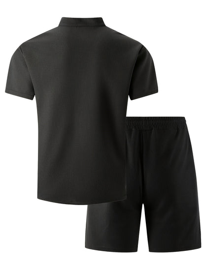 Men's Summer Waffle Knit 3-in-1 Set with Shorts and Pants