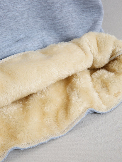 Women'S Plush Fleece-Lined Hooded Sweatshirt with Bear Print & Zipper Closure - Cozy Winter Warmth, / Color Block Design, Soft Fleece Fabric, Casual Pullover for Fall & Winter, Autumn Winter Apparel | Hooded Sweatshirt | Zipp