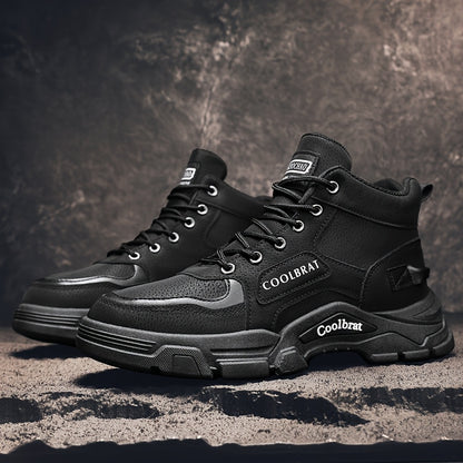 Men's Classic High-Top Work Boots with Thick Sole for Outdoor