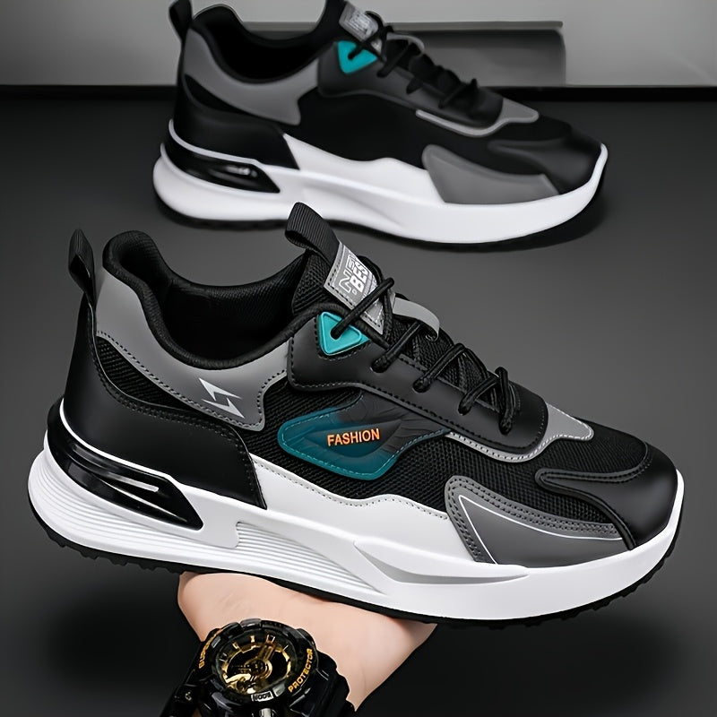 1pc Men'S Cross-Training Shoes | Large Size Casual sneakers for Running and Outdoor Activities, Fashionable, Lightweight, All-Season, Fabric Upper and Sole, PVC Sole, Lace Closure - Warrenxilu - ayq