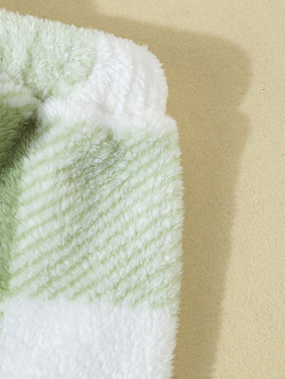 3 հատ փափուկ հավաքածու՝ աղջկա վանդակավոր թեդի բաճկոն + երկար թևքով վերնաշապիկ + թեդի տաբատ, աղջիկների համար նախատեսված ձմեռային/աշնանային հագուստ, նվեր