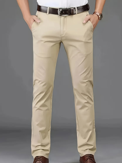 New Casual Formal Pants for Men in Four Seasons, Featuring a Business Style with Trendy Long Trousers. Fashionable And Versatile Men'S Elastic Dress Pants with a Comfortable Classic Design for Casual Wear.