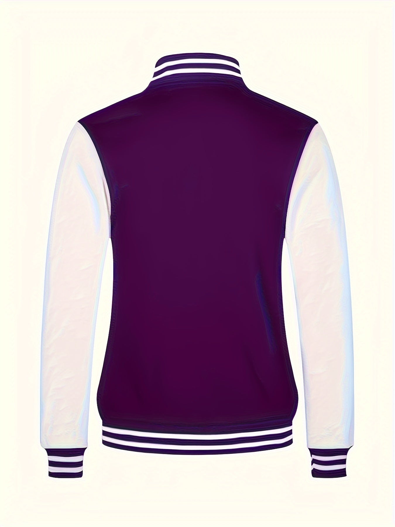 [Bold Design] Men's Stylish Black & White Varsity Jacket - Casual Baseball Coat with Pockets, Button-Up Front, Long Sleeve, Polyester Blend, Perfect for Fall & Winter, Casual Sportswear | Casual Fashion Jacket | Cotton Comfor