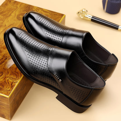 Men's Lightweight Slip-On Loafers - Breathable PU Casual Dress Shoes