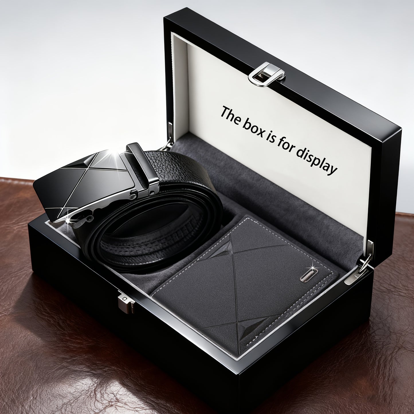 2pcs Men's Business Wallet and Belt Set, Essential Business Accessories for Men to Enhance Style in Workplace and Daily Life, Unmissable Business Outfit for Men (No Box)