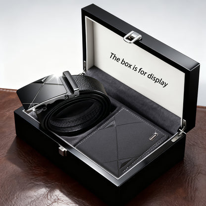 2pcs Men's Business Wallet and Belt Set, Essential Business Accessories for Men to Enhance Style in Workplace and Daily Life, Unmissable Business Outfit for Men (No Box)