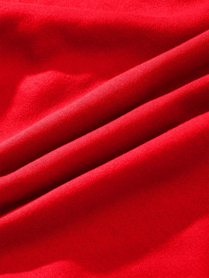 Men's 2025 New Year Print Hooded Sweatshirt - Kanji-Inspired "Goodbye 2025 2026" Pullover, Winter Warm Casual Sweater with Green/Red Toggle Switch Design, Machine Washable Red Hoodie for Christmas & NYE Parties