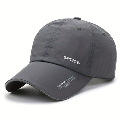 Unisex Polyester Baseball Cap, Quick-Dry Breathable Duck Hat with Reflective Strip, Sun Protection Snap Closure, Hand Wash Only, Stretch Fit for Spring/Summer Outdoor Travel Sports