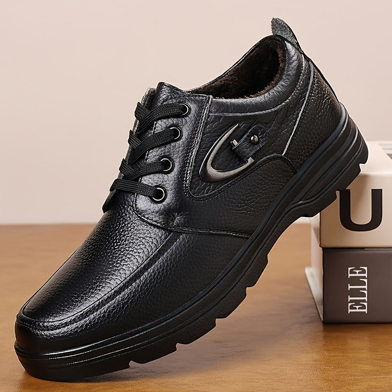 Men's Vintage Leather Winter Casual Lace-Up Shoes