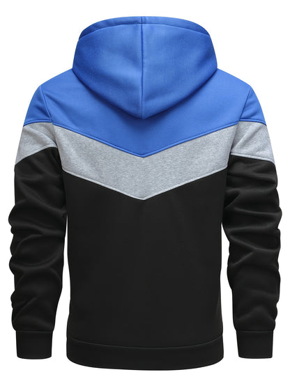 Men's Color Block Hoodie - Casual Graphic Design Pullover With Kangaroo Pocket For Winter And Fall Streetwear - Great Gift