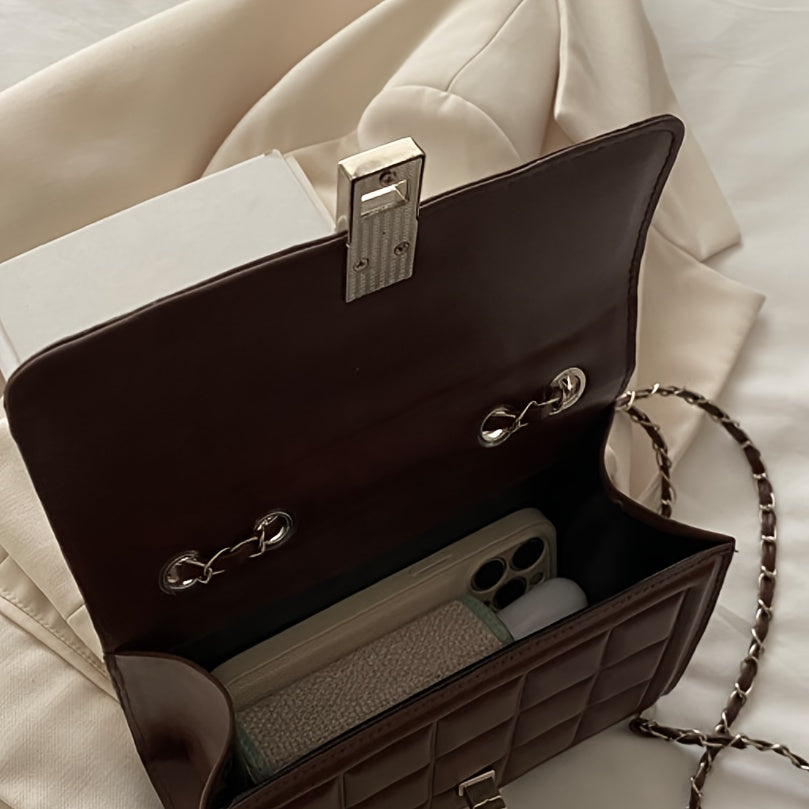 Պրեմիում դասի Rhombus Niche կանացի նորաձև շղթայով բազմակողմանի ուսագոտիով պայուսակ