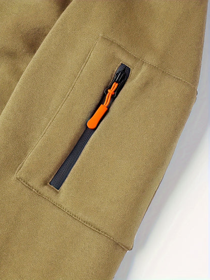 Men's Casual Hoodie with Zipper, Soft And Breathable Polyester Fabric, Machine Washable, Autumn/Winter Fashion