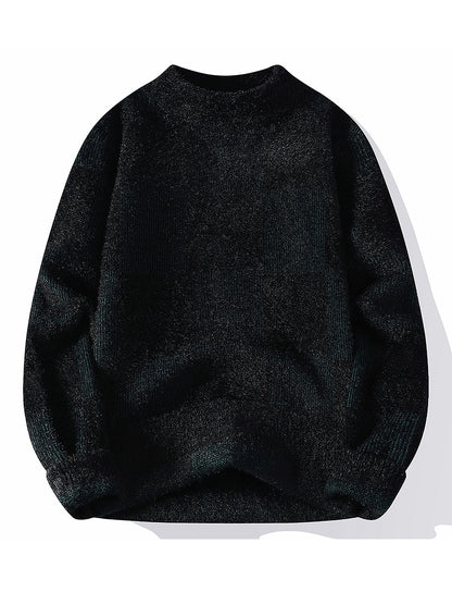 Նոր տղամարդու աշնանային և ձմեռային սվիտեր՝ կլոր վզով, ջերմության համար, տրիկոտաժե