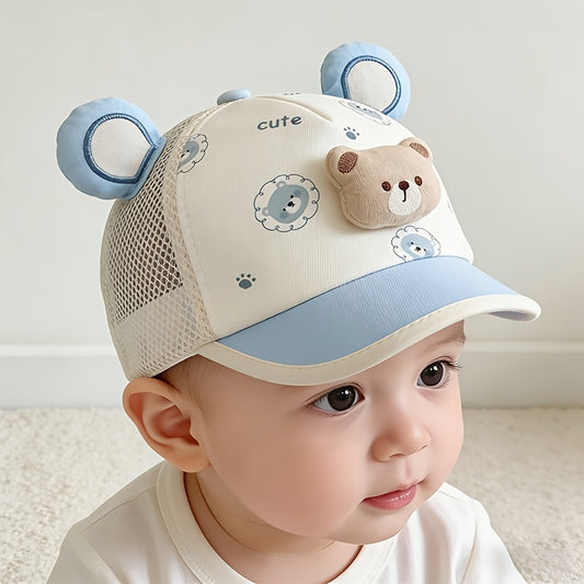 Baby Baseball Cap with Bear Pattern for Spring & Summer