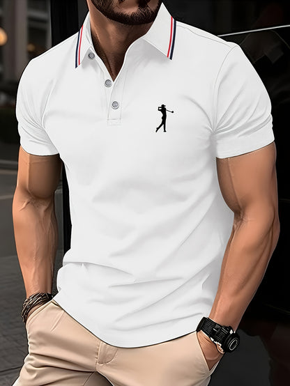 Golf Print Polo վերնաշապիկ, տղամարդու վերնաշապիկ, ամառային պատահական կարճաթև վերնաշապիկ